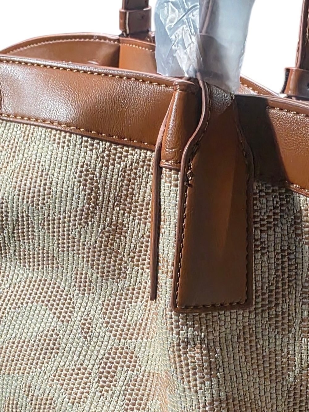 Nicole Miller New York Beige And Tan Leopard Jacquard Tote Bag No Callout NWT - Picture 6 of 12